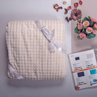 Плед фактурный IVORY', 150*200 см, акрил 260 гр/м, белый-6