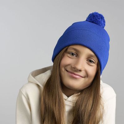 Шапка вязаная детская с помпоном KID WIND-S, ярко-синий-6