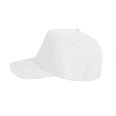 Бейсболка LIGHT, 5 клиньев,  застежка на липучке, белый-3