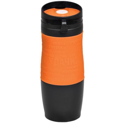 Термокружка вакуумная 'УДАЧА', черный, оранжевый-2