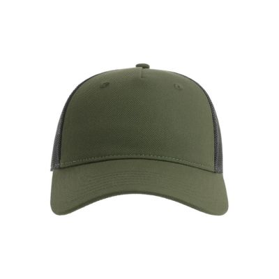 Бейсболка ZION, 5 клиньев, пластиковая застежка, оливковый-3