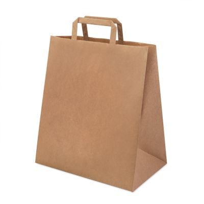 Пакет бумажный QUADRATA L, крафт, плотность 80 г/м2, 37 х 32 х 20 cм, коричневый-0