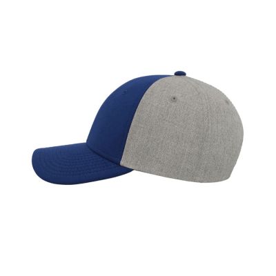 Бейсболка 'Contest', 6 клиньев, пластиковая застёжка, ярко-синий, серый-2