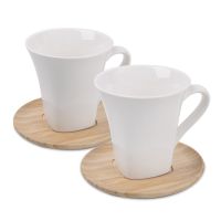 Набор 'Натали': две чайные пары в подарочной упаковке, коричневый, белый