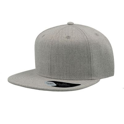 Бейсболка SNAP BACK, 6 клиньев, пластиковая застежка, серый меланж-0