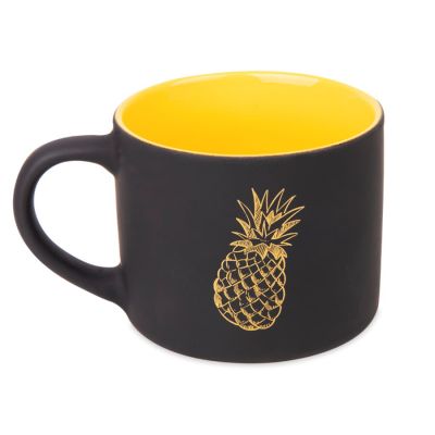 Кружка YASNA с покрытием SOFT-TOUCH, черный с желтым, 310 мл, фарфор, черный, желтый-2