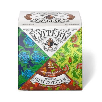 Чай чёрный СУГРЕВЪ «По‑уссурийски», белый, бирюзовый-1
