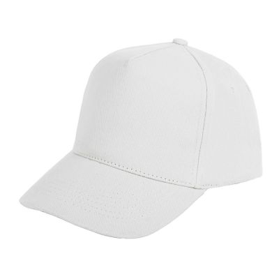 Бейсболка OPTIMA S, 5 клиньев, металлическая застежка, белый-0