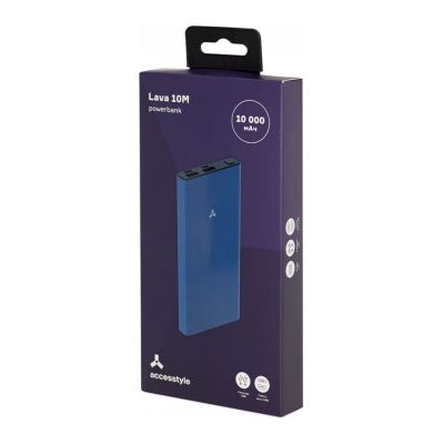 Внешний аккумулятор LAVA 10M, 10000 мАч, металл, синий-5