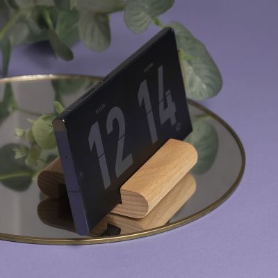 Подставка под телефон «Мини» 8 x 8 x 2 см, пазы 1 см. и 1,4 см, бук, светло-коричневый-5