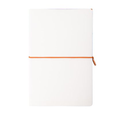 Бизнес-блокнот 'Combi', 130*210 мм, бело-оранжевый, кремовый форзац, гибкая обложка, в клетку/нелин, белый, оранжевый-1
