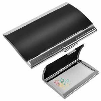 Визитница 'Берлин', черный, серебристый-0