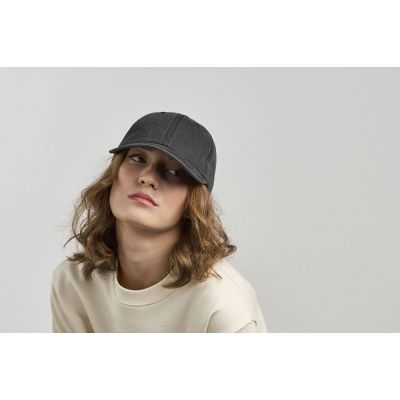 Бейсболка винтажная DIGG-S, 6 клиньев, металлическая застежка, черный-3