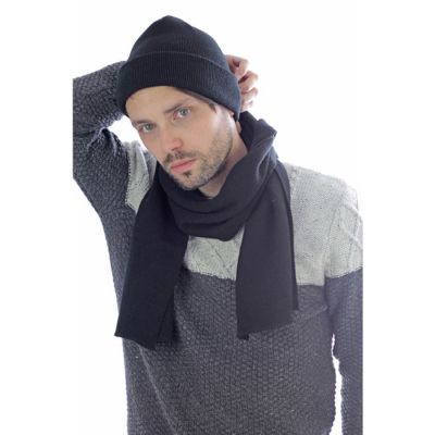 Шарф вязаный  WIND SCARF, черный-2