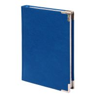 Ежедневник недатированный Kennedy, А5, синий, белый блок, серебряный срез