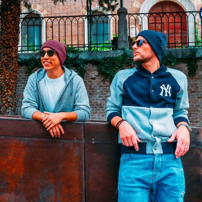 Шапка вязаная двойная WIND с отворотом, светло-розовый-1