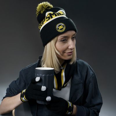 Образец вязанный снуд CUSTOM MERCH, 100% аркил, черный, желтый-1