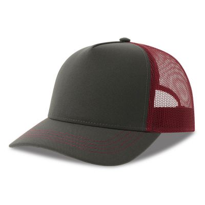 Бейсболка 'RAPPER CANVAS-S', 5 клиньев, т.сер./красн, пласт.заст., 100% перераб. полиэстер, 270 г/м2, тёмно-серый, бордовый-0