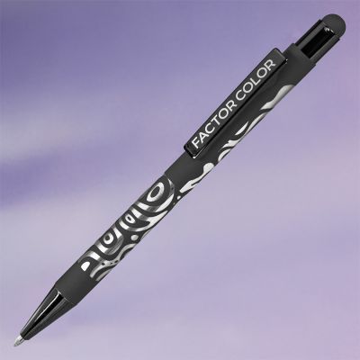 Ручка шариковая FACTOR COLOR со стилусом, черный-1
