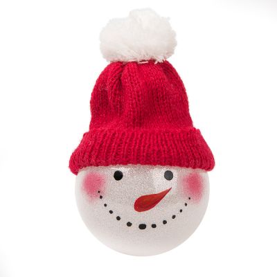 Шар новогодний SNOWMAN, ярко-красный-0