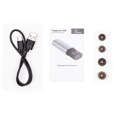 Беспроводные наушники с пауэрбанком 5000 мАч ACCESSTYLE TANGERINE TWS, серебристый-7
