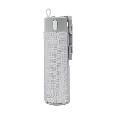 Bluetooth колонка TURBO TUBE с зарядным устройством (2000mAh) и моноподом, белый, серый-4