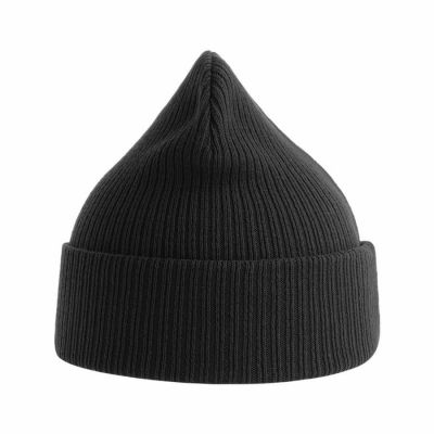 Шапка с отворотом NELSON из органического хлопка, черный-1