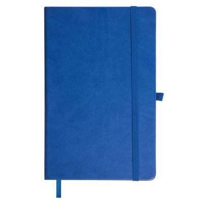 Бизнес-блокнот 'Justy', 130*210 мм, синий, твердая обложка,  резинка 7 мм, блок-линейка-1
