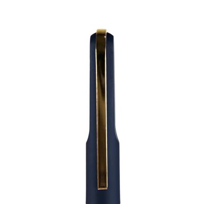 Ручка шариковая FARO, покрытие soft touch, синий, золотистый-2