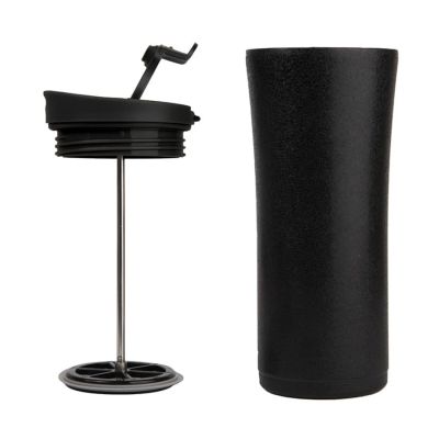 Термокружка вакуумная с ситечком BREW, черный-2