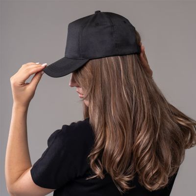 Бейсболка Fortuna, 5 клиньев, застежка на липучке, черный-4