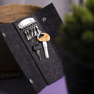 Ключница FELTY, RPET фетр, темно-серый-5