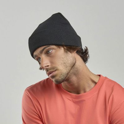 Шапка вязаная  двойная Wind-S, неоновый оранжевый-2