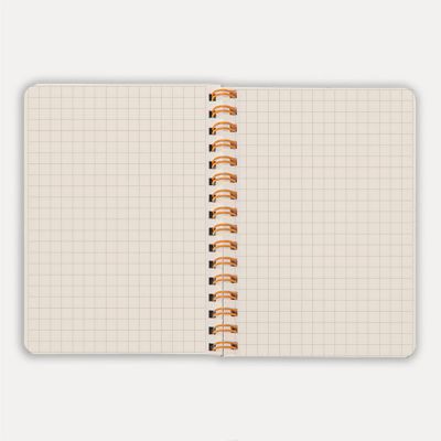 Блокнот на двойной пружине HELIX MINI, 105 х 150  мм, черный с оранжевым, блок в клетку, черный, оранжевый-5