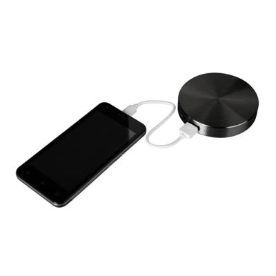 Универсальный аккумулятор 'UFO' (6000mAh) в подарочной коробке, черный,8,6х1,5 см,металл-3