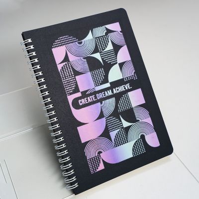 Блокнот на двойной пружине HELIX, 143 х 205 мм, черный с белым, блок в линейку, черный, белый-8