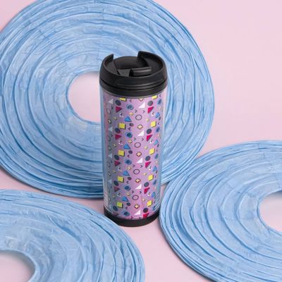 Термокружка PLAN под полиграфическую вставку,  350 мл, прозрачный, черный-6