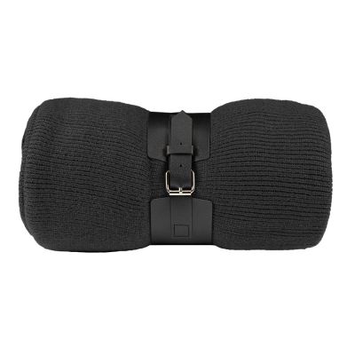 Плед  'Belt'; чёрный; 130 х 180 см; 100% акрил, с поясом, черный-0