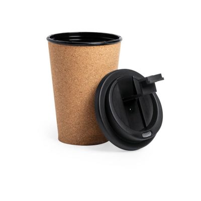 Стакан CORK с крышкой, 350мл, коричневый-2