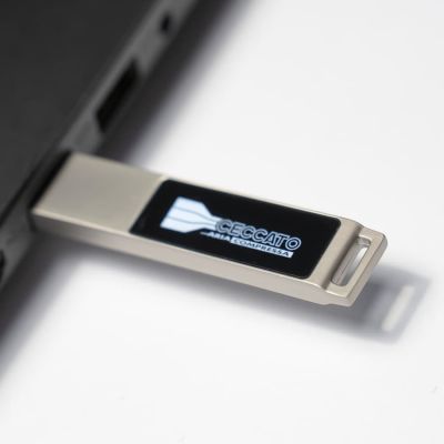 USB flash-карта LED с белой подсветкой (32Гб), серебристая, 6,6х1,2х0,45 см, металл, серебристый-2