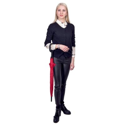 Зонт-трость HALRUM, пластиковая ручка, полуавтомат, зеленый-5