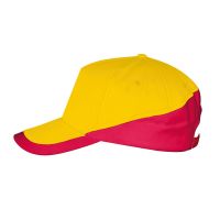 Бейсболка 'BOOSTER', 5 клиньев, металлическая застежка, желтый/красный, 100% хлопок, 260г/м2, желтый, красный