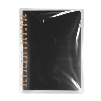 Блокнот на двойной пружине HELIX MINI, 105 х 150  мм, черный с оранжевым, блок в клетку, черный, оранжевый-6