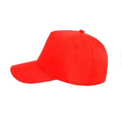Бейсболка LIGHT, 5 клиньев,  застежка на липучке, ярко-красный-3