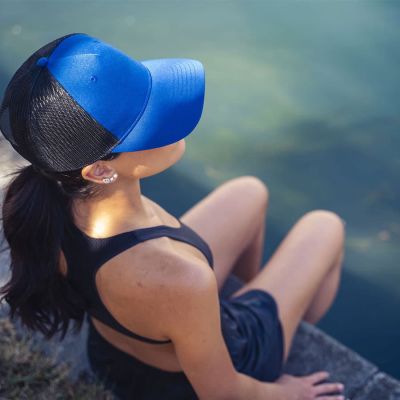 Бейсболка ZION, 5 клиньев, пластиковая застежка, синий-5