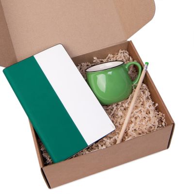 Подарочный набор LAST SUMMER: бизнес-блокнот, кружка, карандаш чернографитный, зеленый, белый, зеленый-1