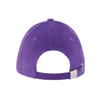 Бейсболка LONG BEACH, 5 клиньев, металлическая застежка, фиолетовый-3