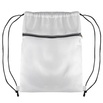 Рюкзак мешок  'Shift' со светоотражающей молнией, белый, 36*41 см, полиэстер 210D-1