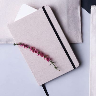 Блокнот TELMAK, A5, хлопок, красный, бежевый-2