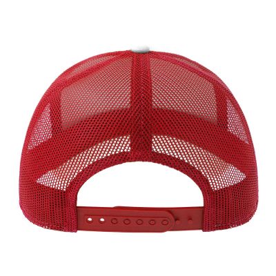 Бейсболка RAPPER COTTON-S, 5 клиньев, пластиковая застёжка, белый, красный-1